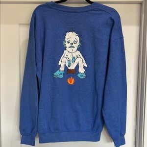 Custom Graphic Gildan Blue Crewneck adult large NWOT